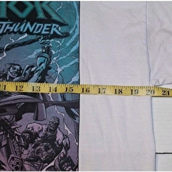 Marvel Thor Love and Thunder Comic Strip Cover White Mens Large Graphic T-Shirt - Picture 4 of 6